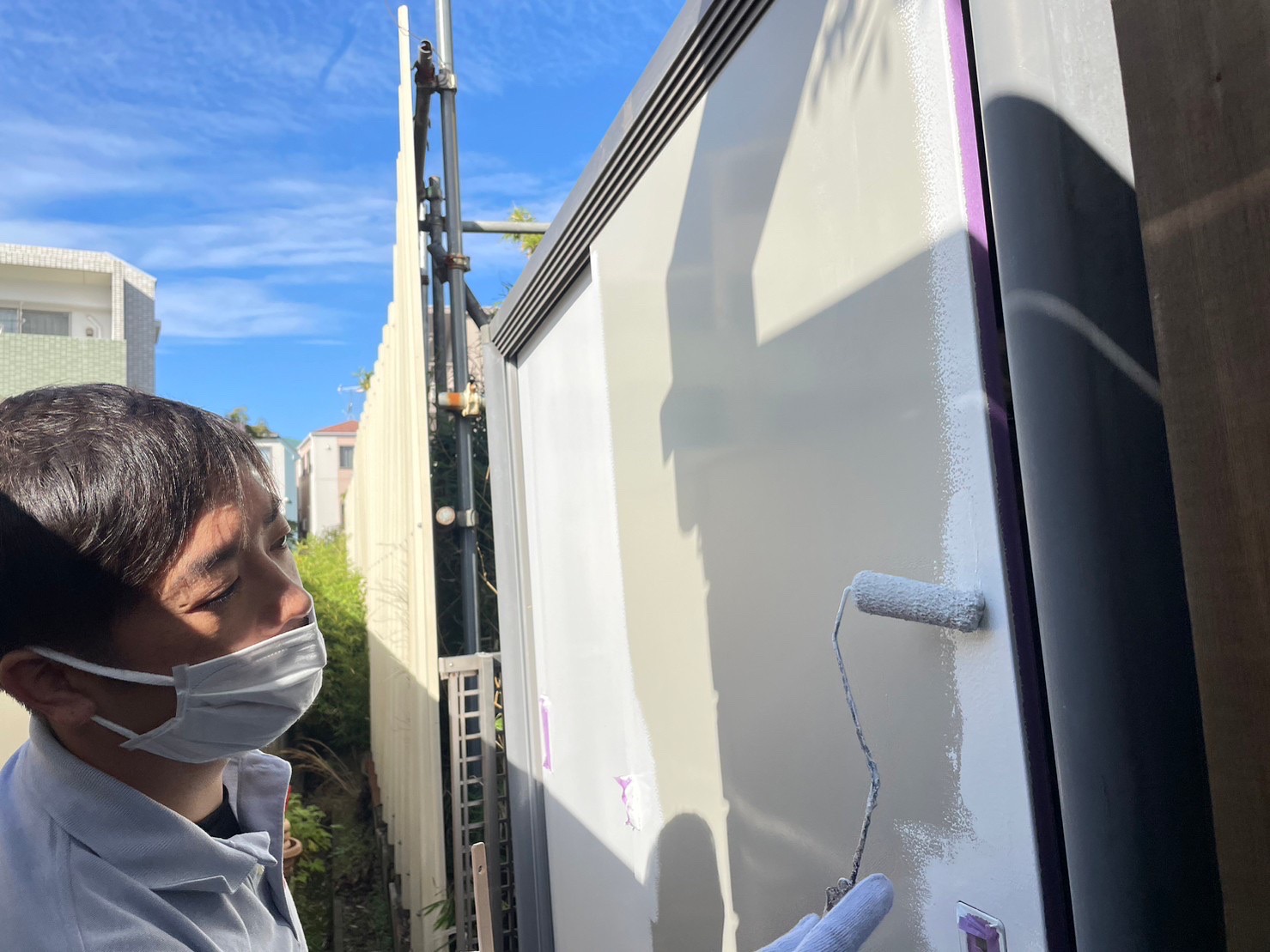 川崎市中原区　外壁塗装　屋根重ね葺き工事