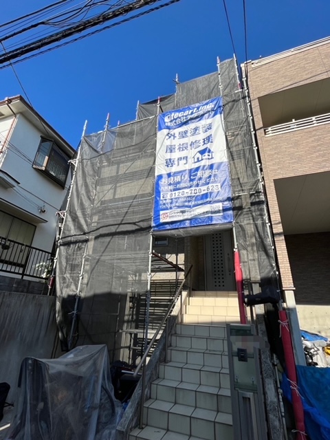 横浜市南区　屋根外壁塗装　着工